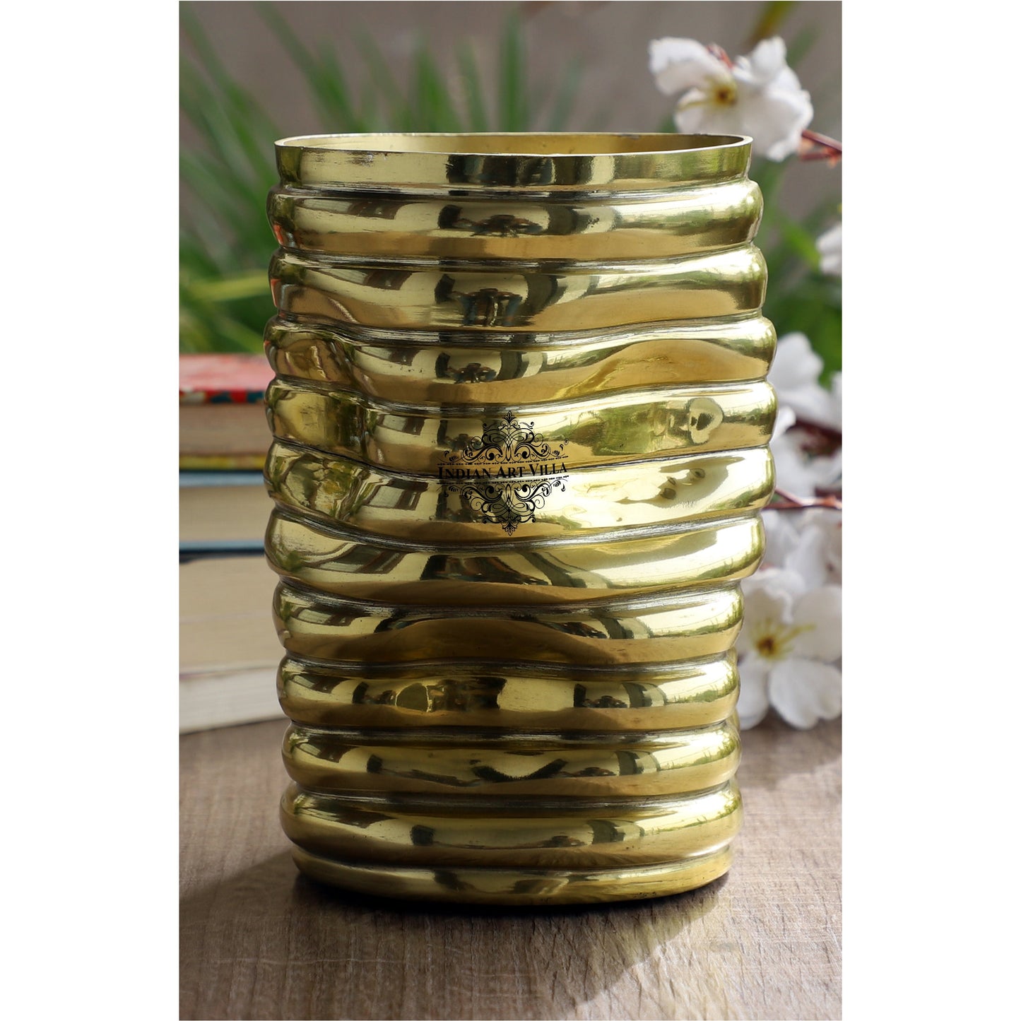 Gold Polished Aluminum Vase