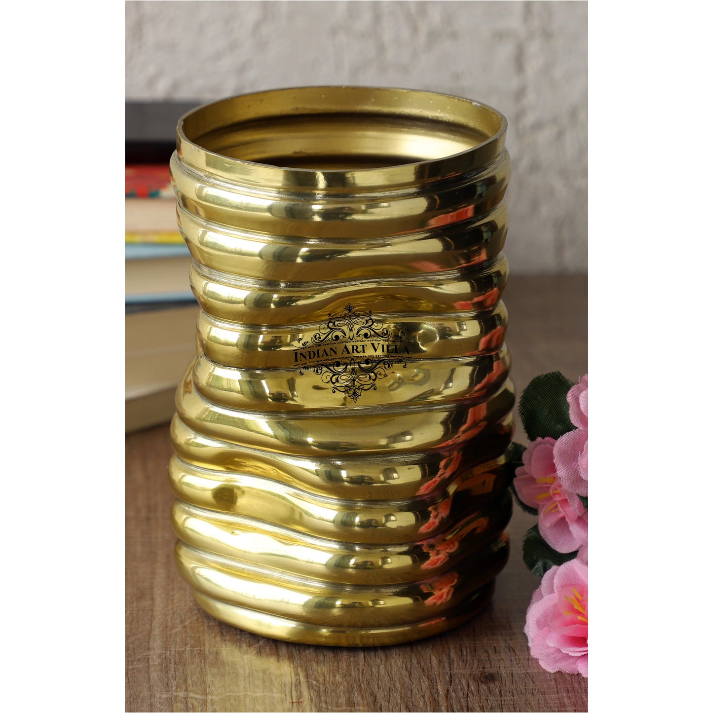 Gold Polished Aluminum Vase