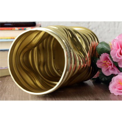 Gold Polished Aluminum Vase