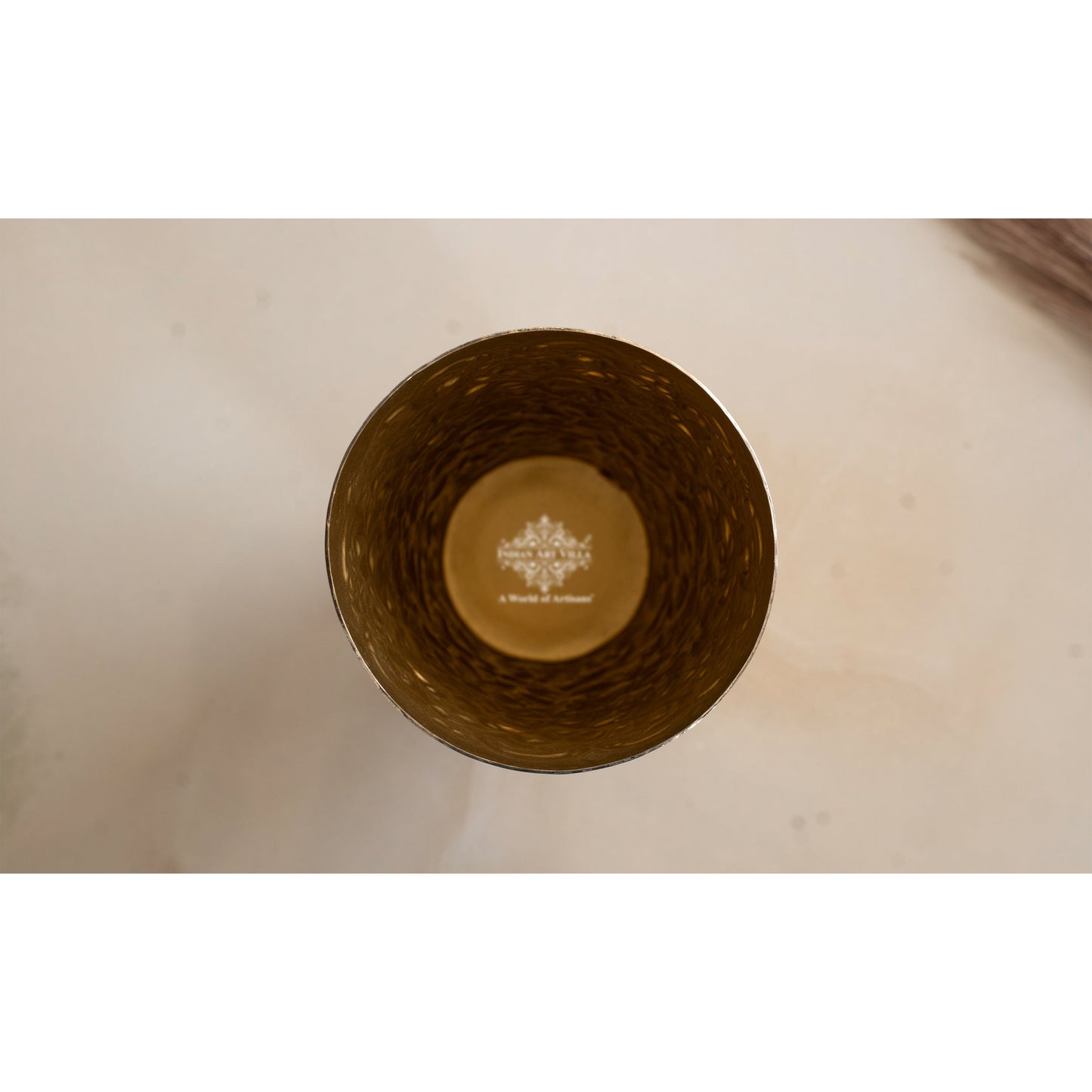 Hand-Embossed Aluminium Flower Vase | Elegant Decorative Glass Design | 17 cm Diameter