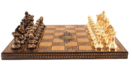 Brass Handmade Designer Chess Set with all Chessmen, Pieces, Home Decor