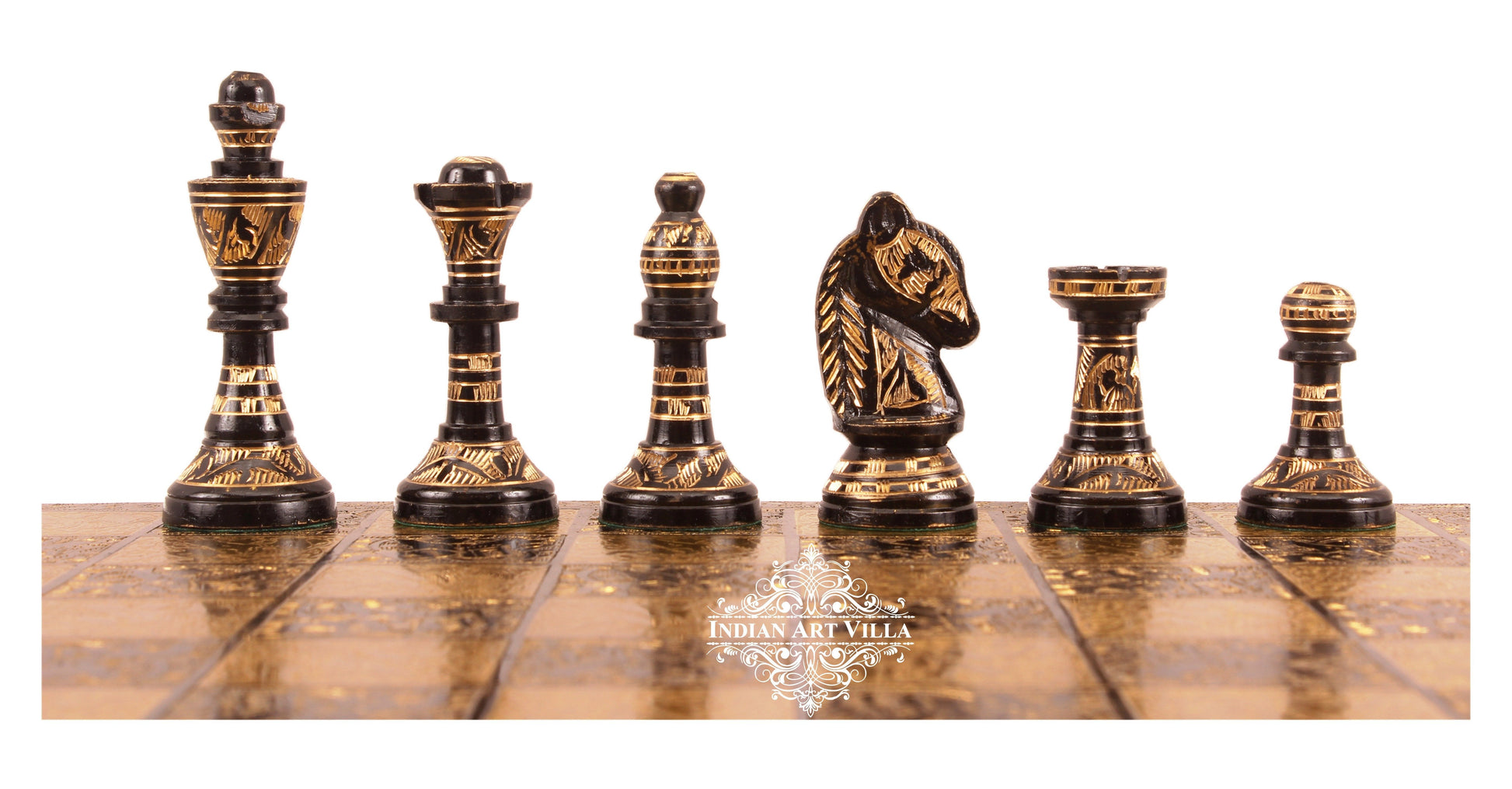 Brass Handmade Designer Chess Set with all Chessmen, Pieces, Home Decor