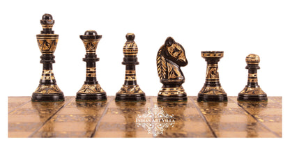 Brass Handmade Designer Chess Set with all Chessmen, Pieces, Home Decor