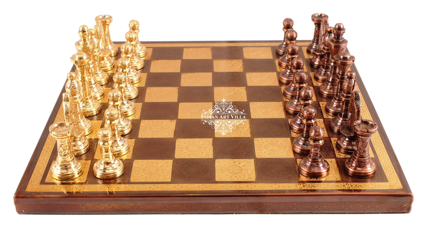 Brass Handmade Designer Chess Set with all Chessmen, Pieces, Home Decor