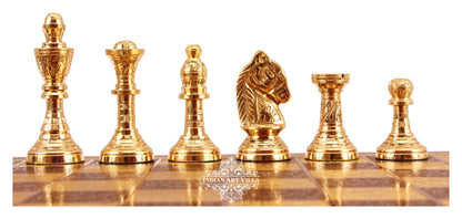 Brass Handmade Designer Chess Set with all Chessmen, Pieces, Home Decor