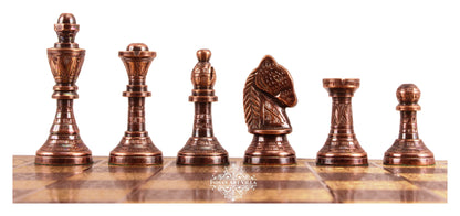 Brass Handmade Designer Chess Set with all Chessmen, Pieces, Home Decor