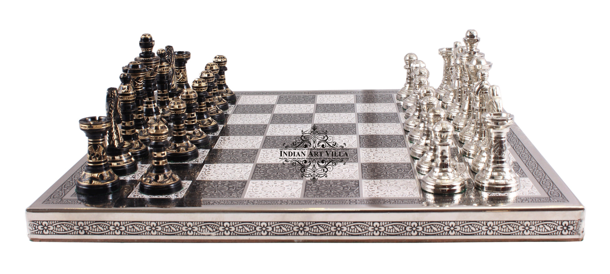 Brass Handmade Designer Chess Set with all Chessmen, Pieces, Home Decor