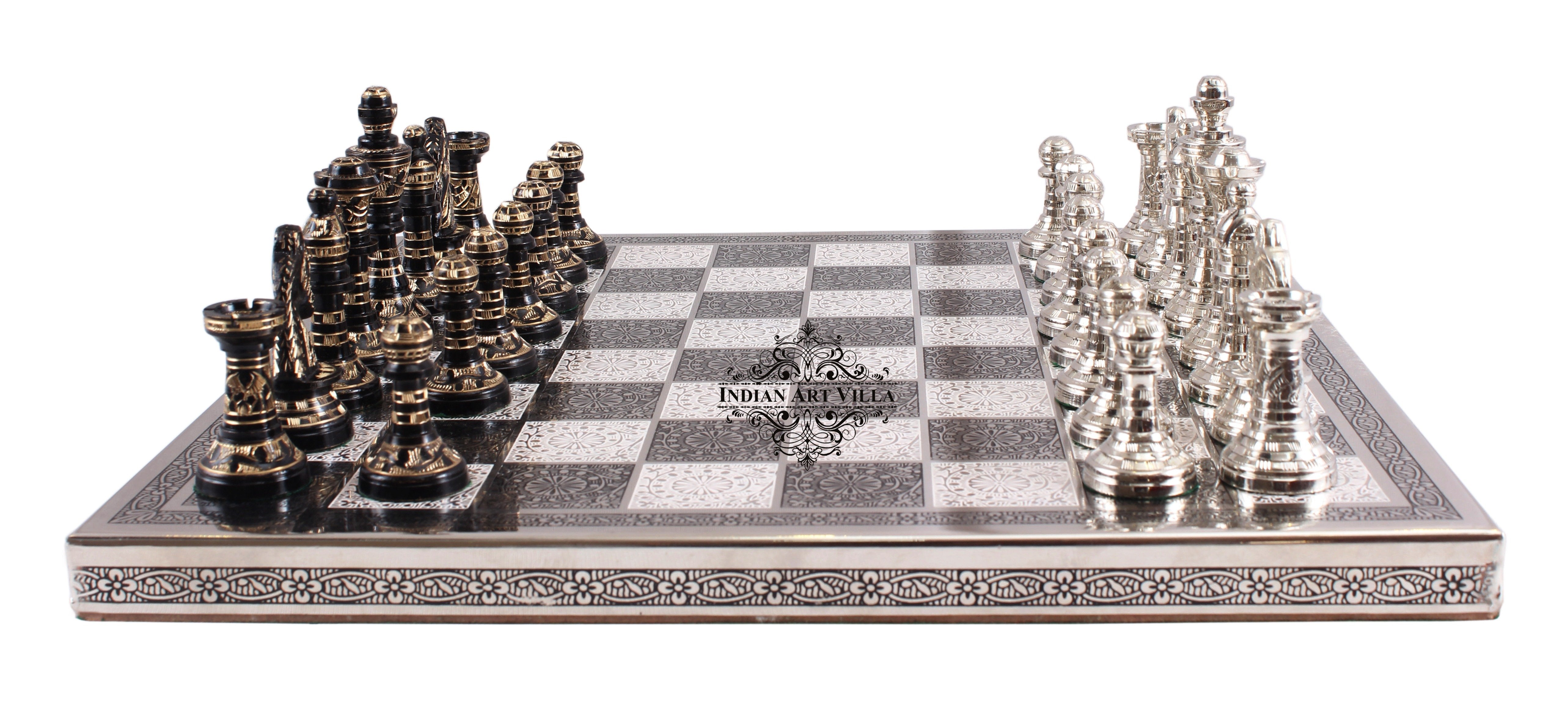 Brass Handmade Designer Chess Set with all Chessmen, Pieces, Home Decor