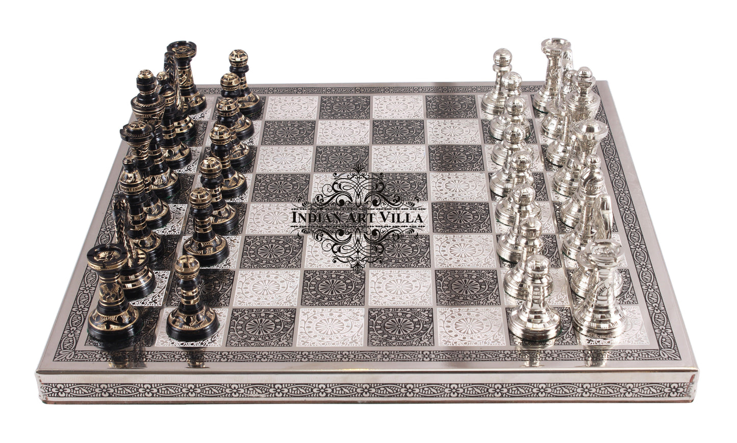 Brass Handmade Designer Chess Set with all Chessmen, Pieces, Home Decor