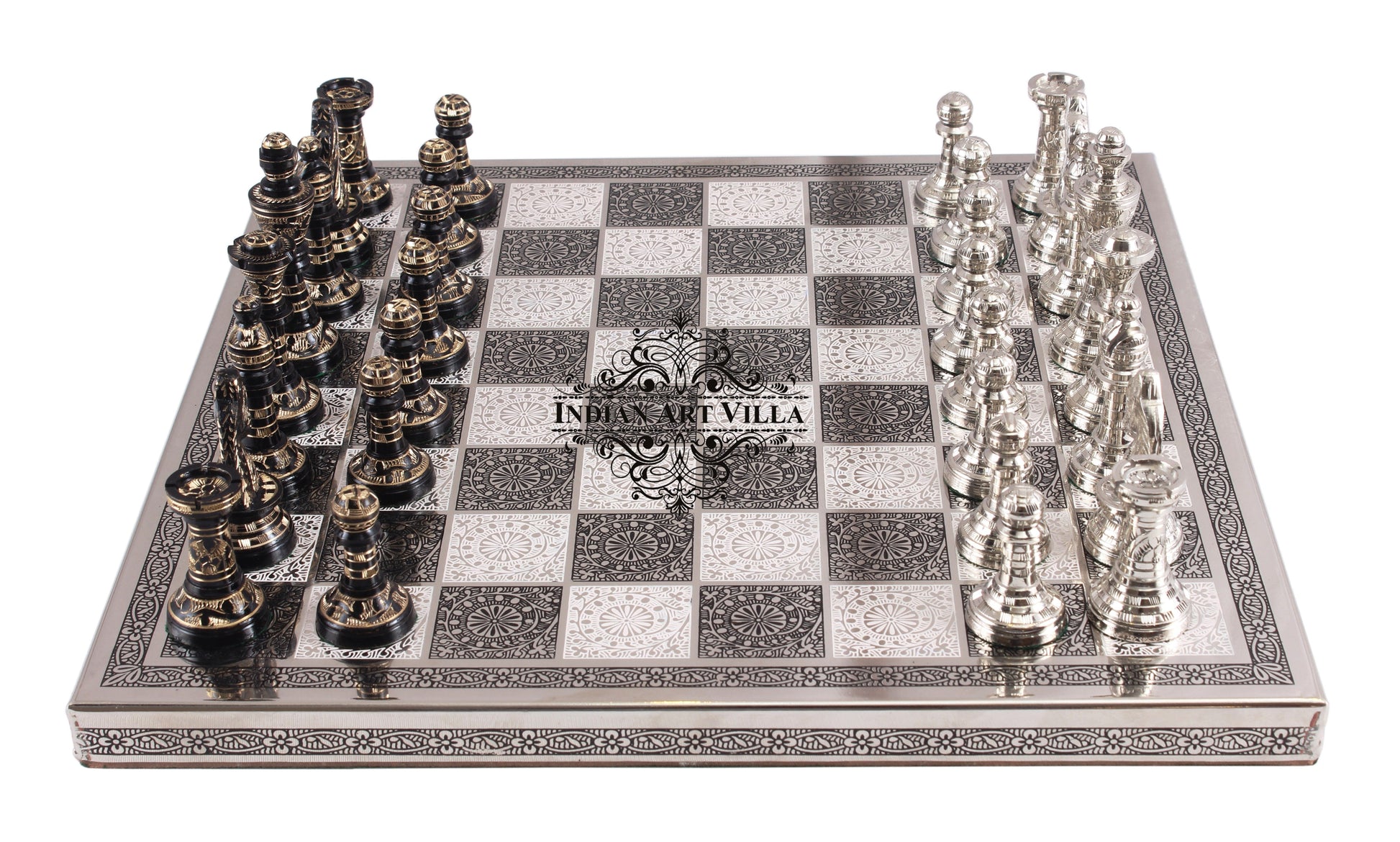 Brass Handmade Designer Chess Set with all Chessmen, Pieces, Home Decor