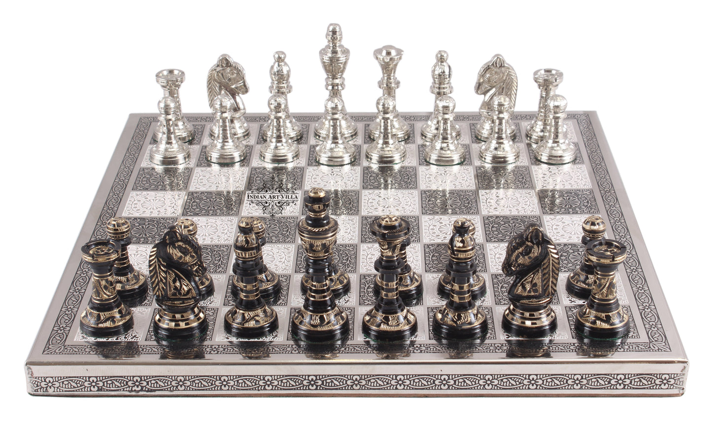 Brass Handmade Designer Chess Set with all Chessmen, Pieces, Home Decor
