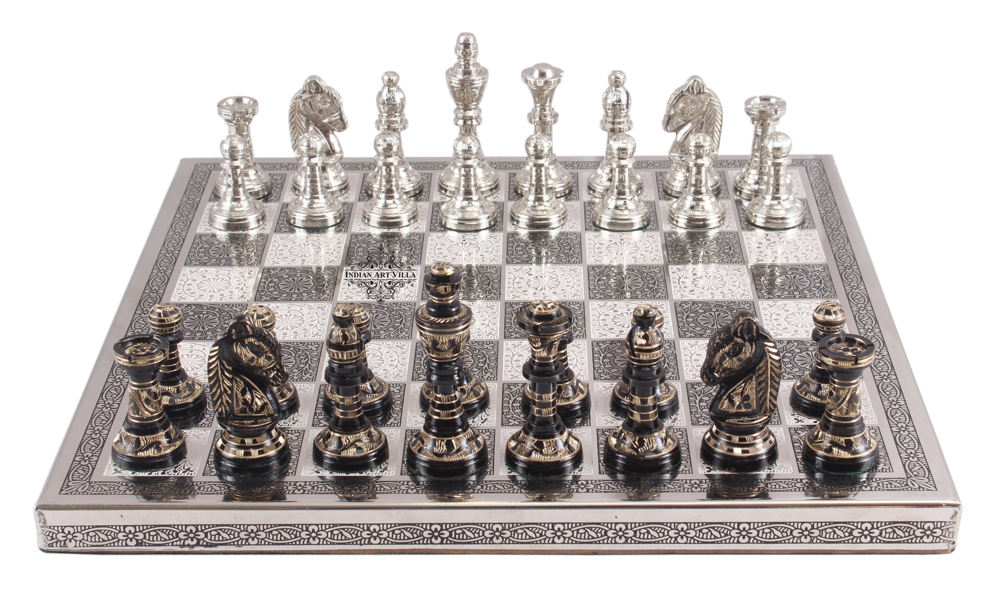 Brass Handmade Designer Chess Set with all Chessmen, Pieces, Home Decor