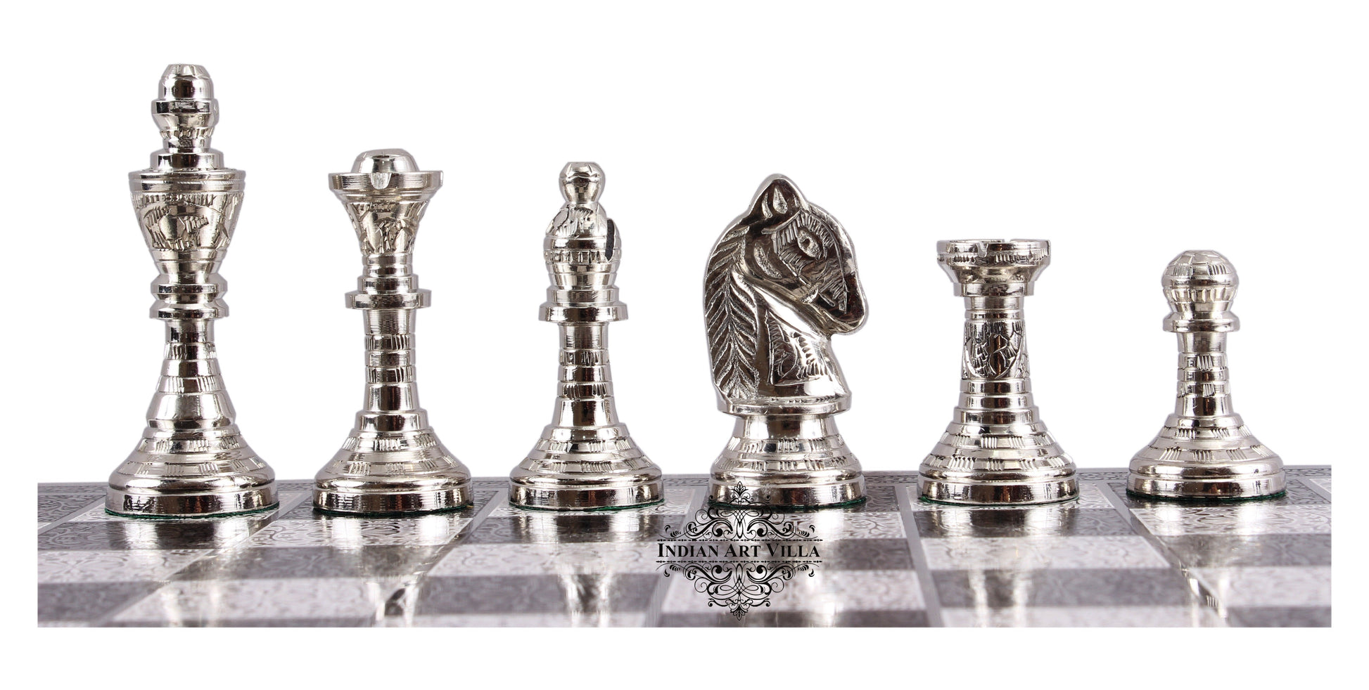 Brass Handmade Designer Chess Set with all Chessmen, Pieces, Home Decor