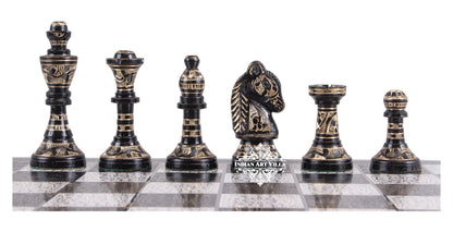 Brass Handmade Designer Chess Set with all Chessmen, Pieces, Home Decor