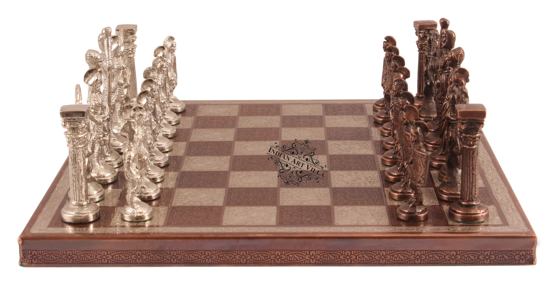 Brass Handmade Designer Chess Set with all Chessmen, Pieces, Home Decor