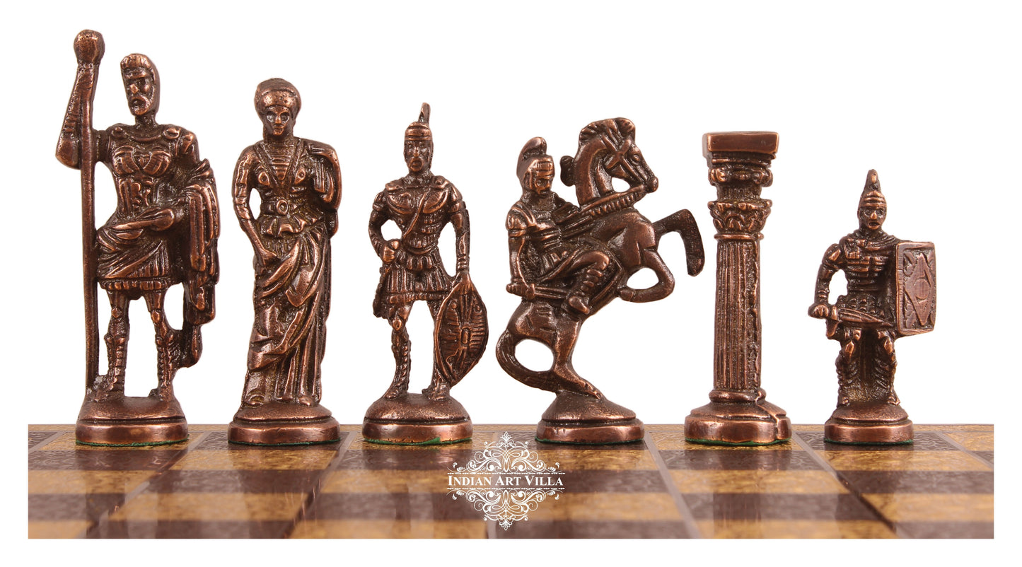 Brass Handmade Designer Chess Set with all Chessmen, Pieces, Home Decor