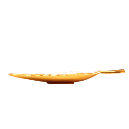 Aluminium Leaf Design Serving Tray|Serveware Tableware|Length 33.53 cm