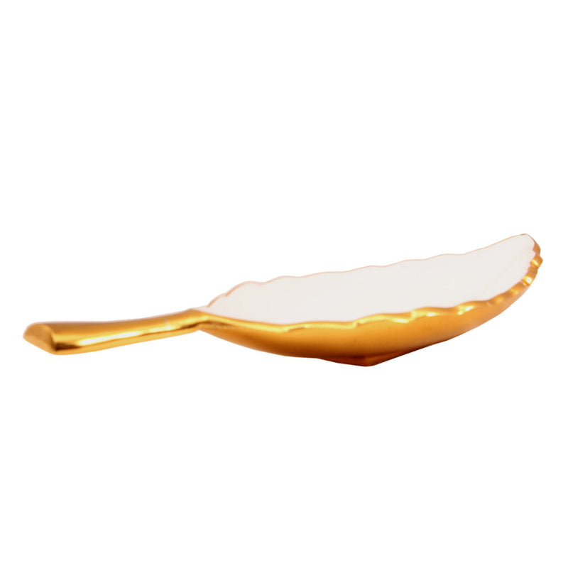 Aluminium Leaf Design Serving Tray|Serveware Tableware|Length 33.53 cm