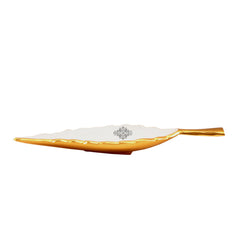 Aluminium Leaf Design Serving Tray|Serveware Tableware|Length 33.53 cm