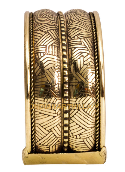 Pure Brass Antique Rare Design Openable Kada