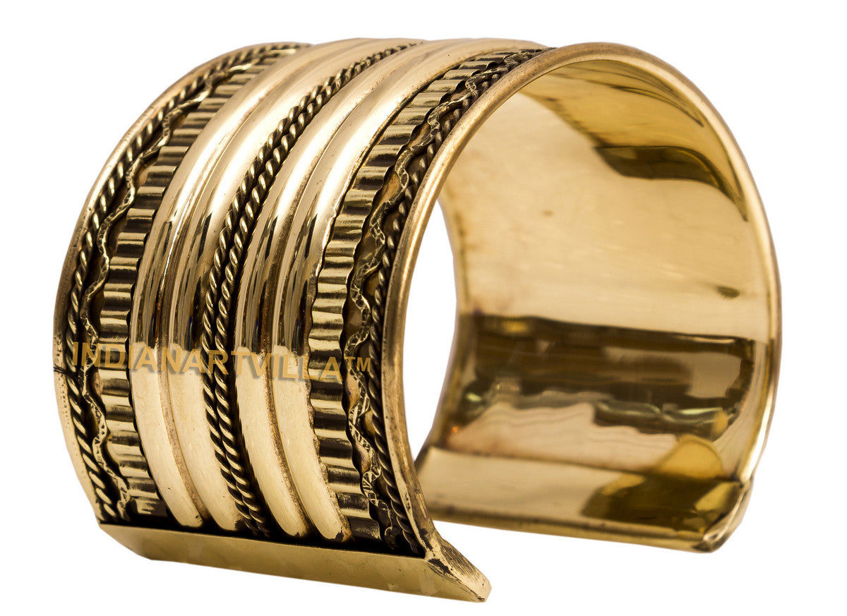 Brass Antique Rare Design Openable Kada Braceleted Bangle