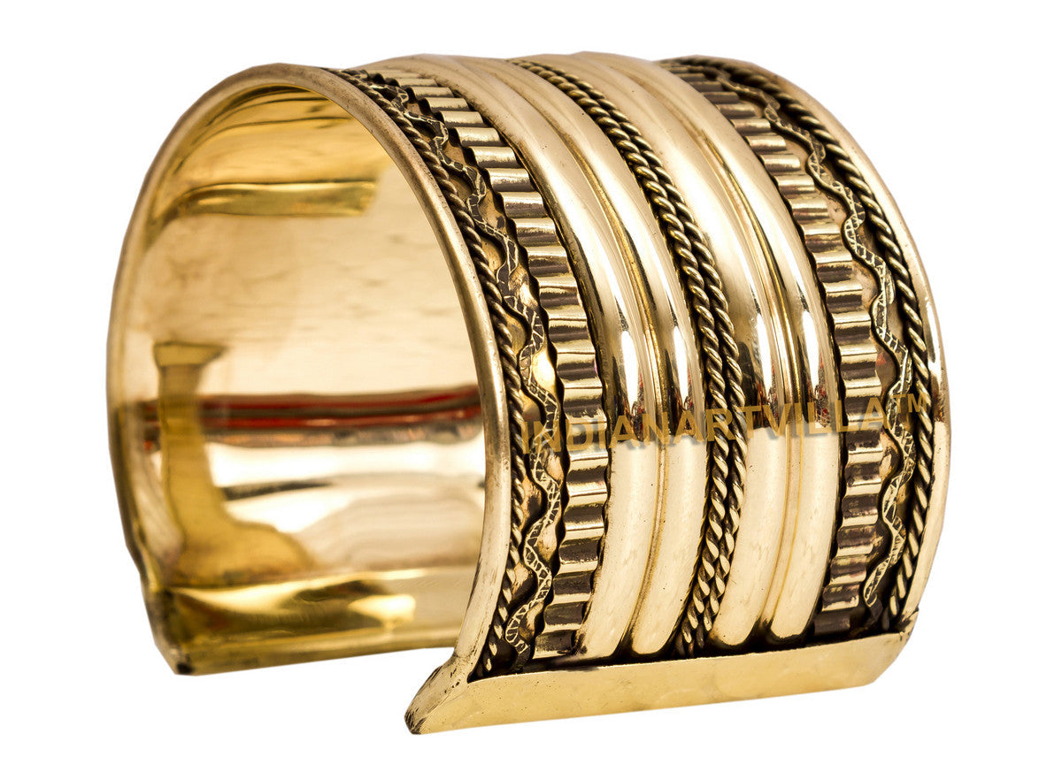 Brass Antique Rare Design Openable Kada Braceleted Bangle