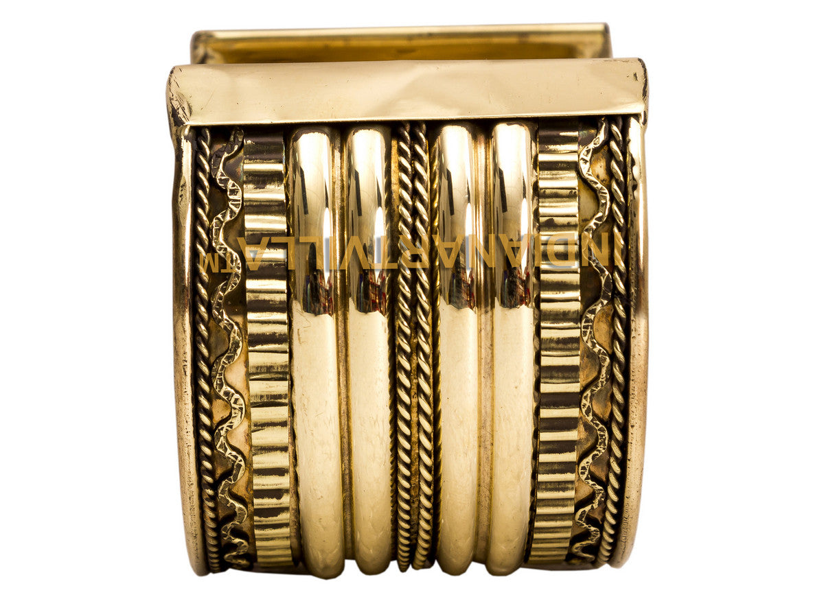 Brass Antique Rare Design Openable Kada Braceleted Bangle