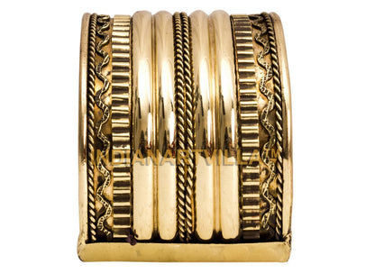 Brass Antique Rare Design Openable Kada Braceleted Bangle