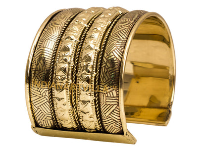 Brass Antique Rare Design Openable Kada Braceleted Bangle