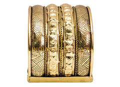 Brass Antique Rare Design Openable Kada Braceleted Bangle