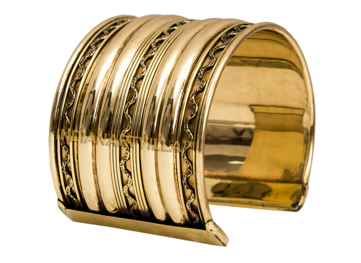 Brass Antique Rare Design Openable Kada Braceleted Bangle