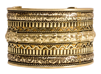 Brass Antique Rare Design Openable Kada Braceleted Bangle