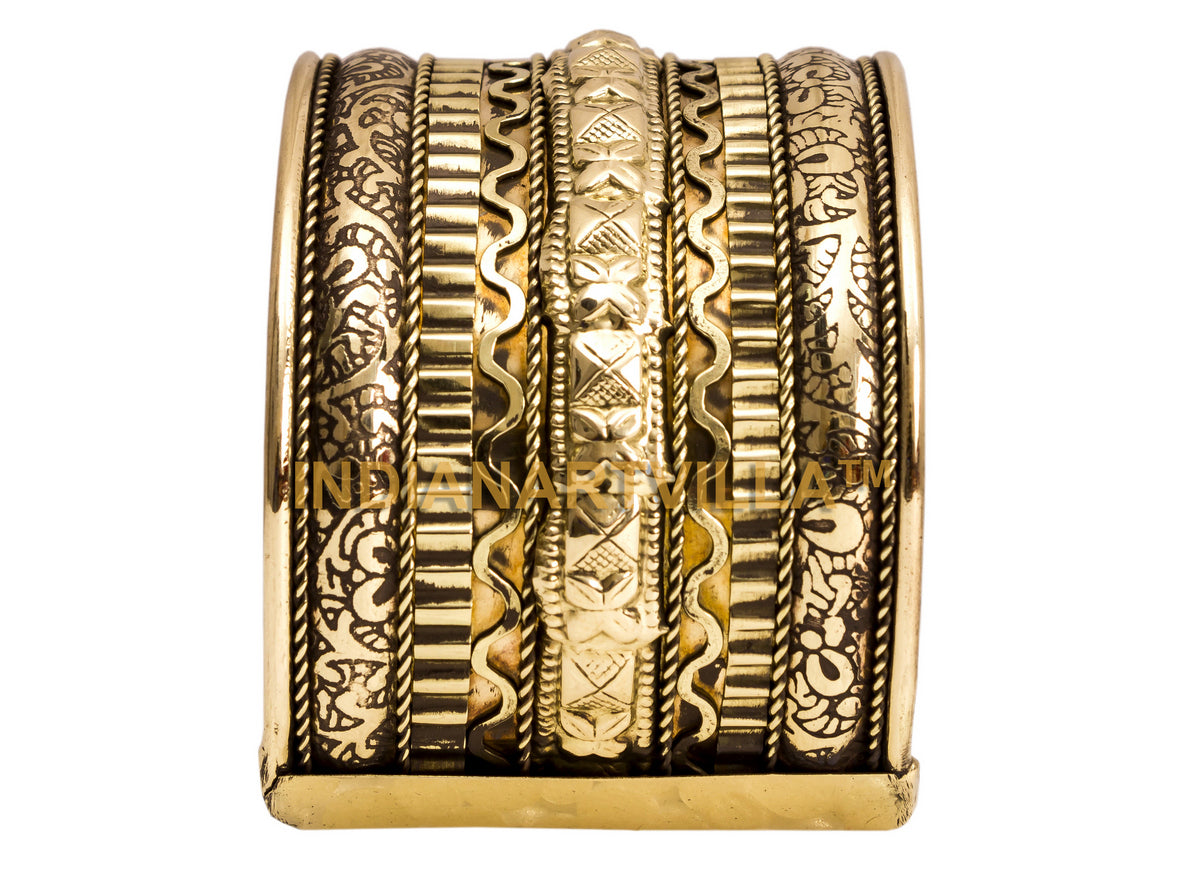 Brass Antique Rare Design Openable Kada Braceleted Bangle