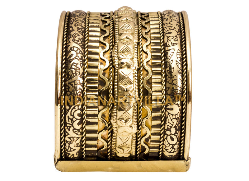 Brass Antique Rare Design Openable Kada Braceleted Bangle