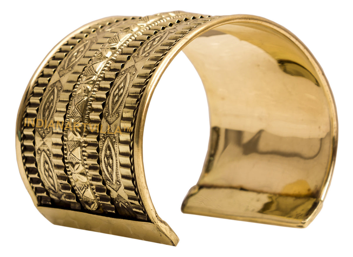 Brass Antique Rare Design Openable Kada Braceleted Bangle
