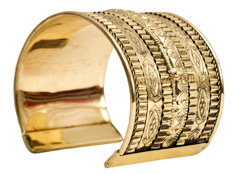 Brass Antique Rare Design Openable Kada Braceleted Bangle