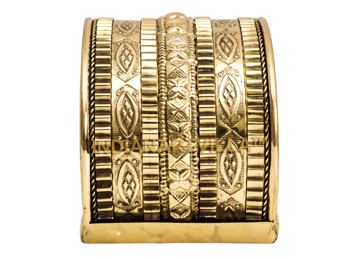Brass Antique Rare Design Openable Kada Braceleted Bangle