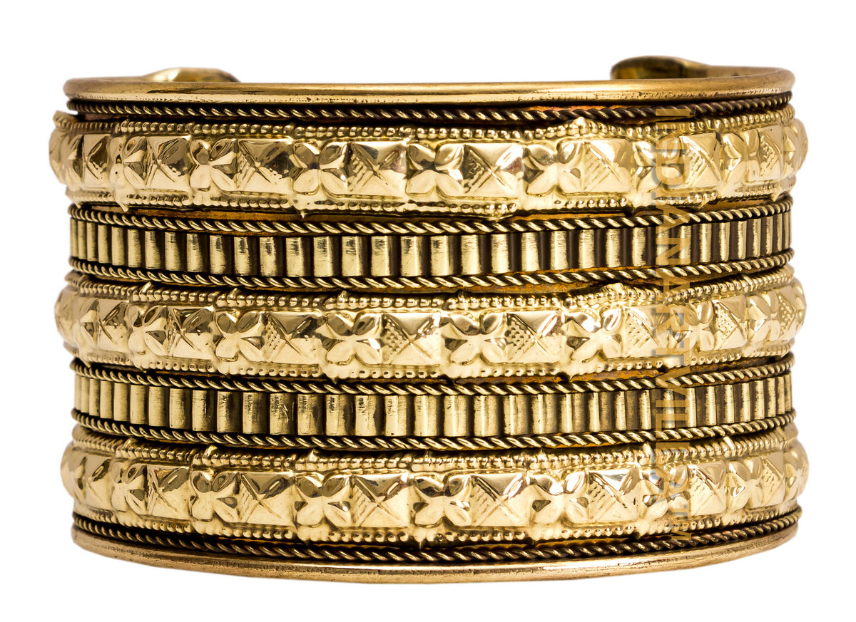 Brass Antique Rare Design Openable Kada Braceleted Bangle