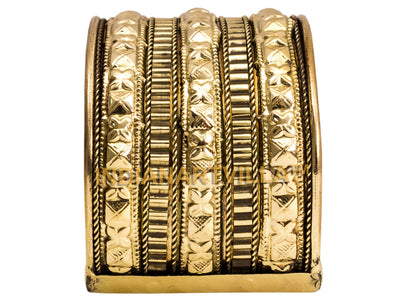 Brass Antique Rare Design Openable Kada Braceleted Bangle