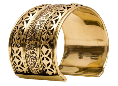 Brass Antique Rare Design Openable Kada Braceleted Bangle