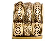 Brass Antique Rare Design Openable Kada Braceleted Bangle