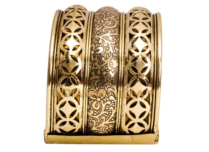 Brass Antique Rare Design Openable Kada Braceleted Bangle