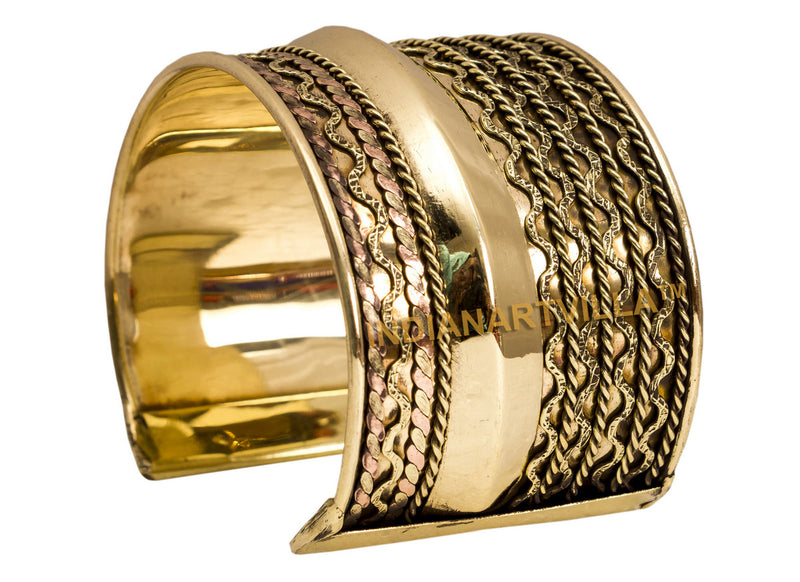 Brass Antique Rare Design Openable Kada Braceleted Bangle