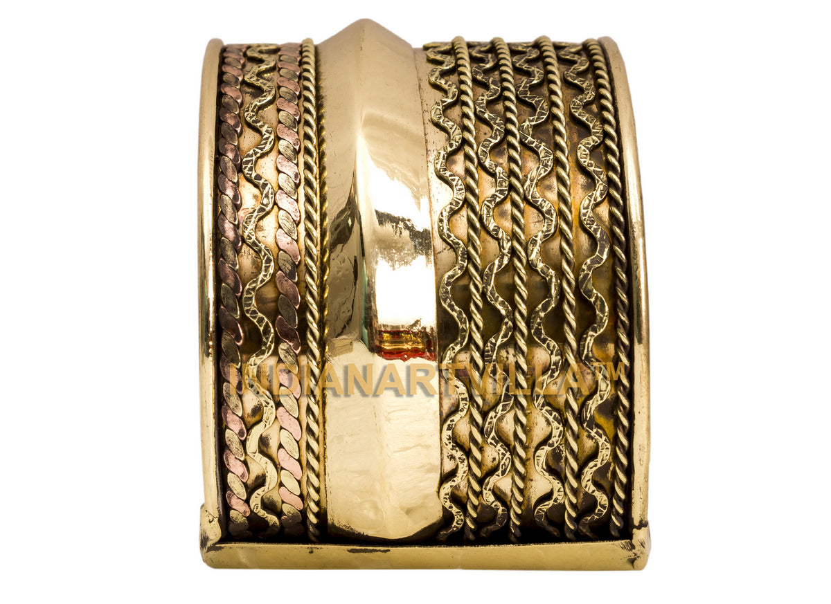 Brass Antique Rare Design Openable Kada Braceleted Bangle