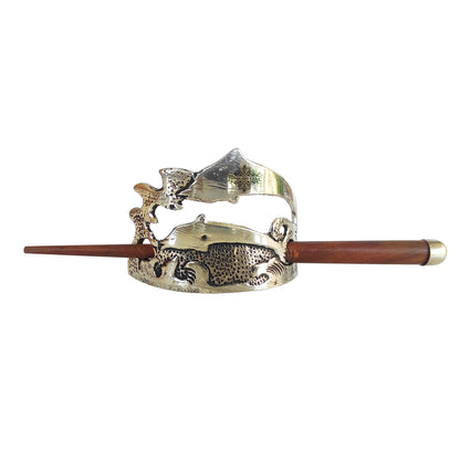 Pure Steel Designer Wooden Hair Clip