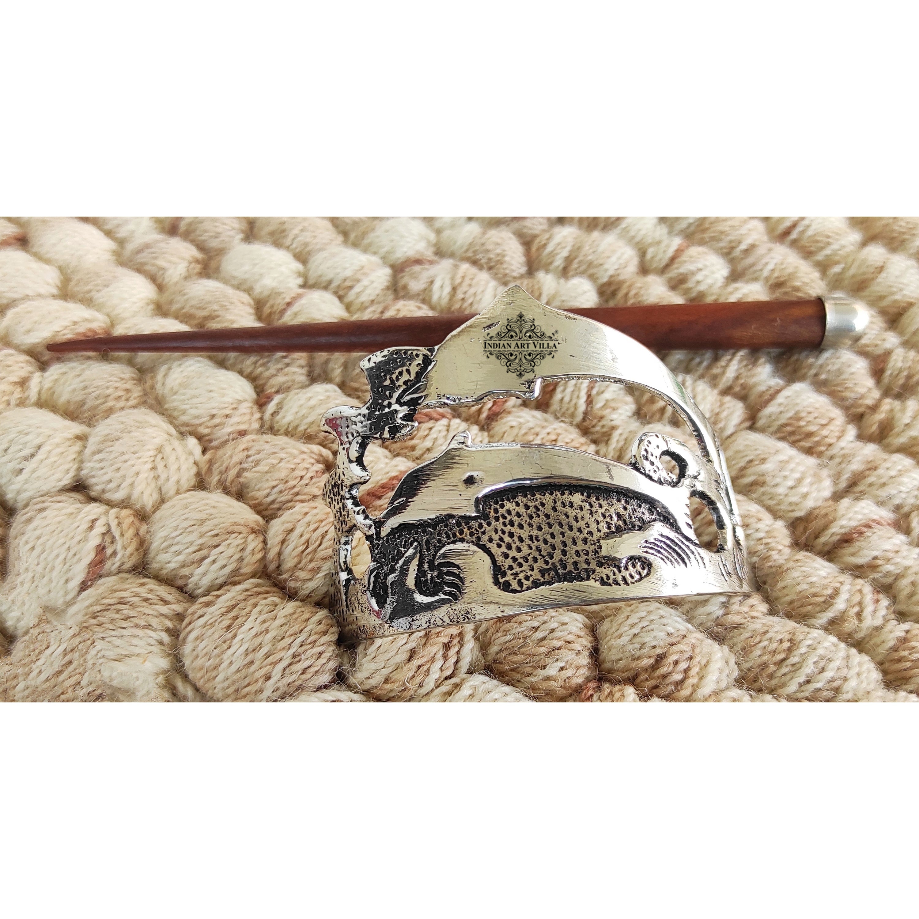 Pure Steel Designer Wooden Hair Clip