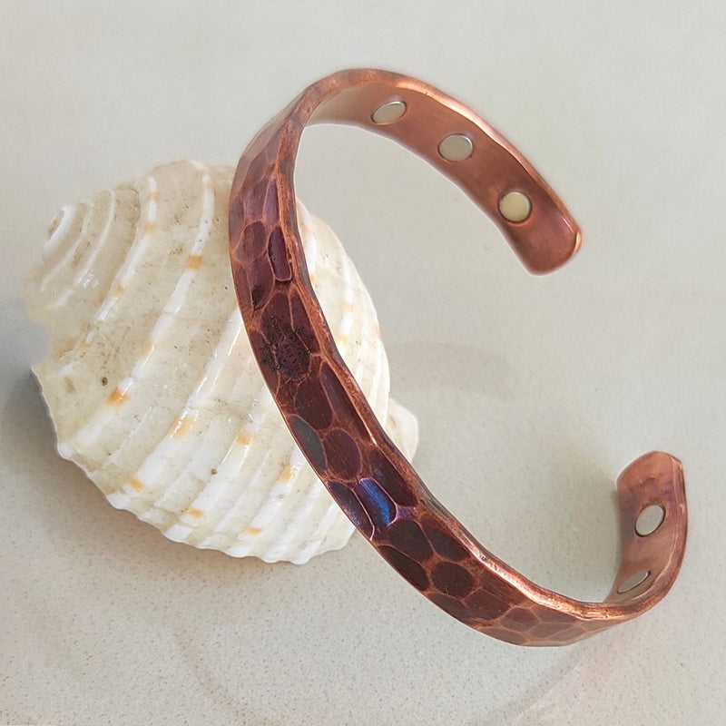 Pure Copper Kada With Hammered Dark Tone Design