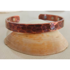 Pure Copper Kada With Hammered Dark Tone Design