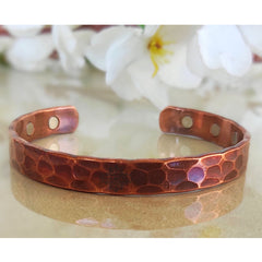 Pure Copper Kada With Hammered Dark Tone Design
