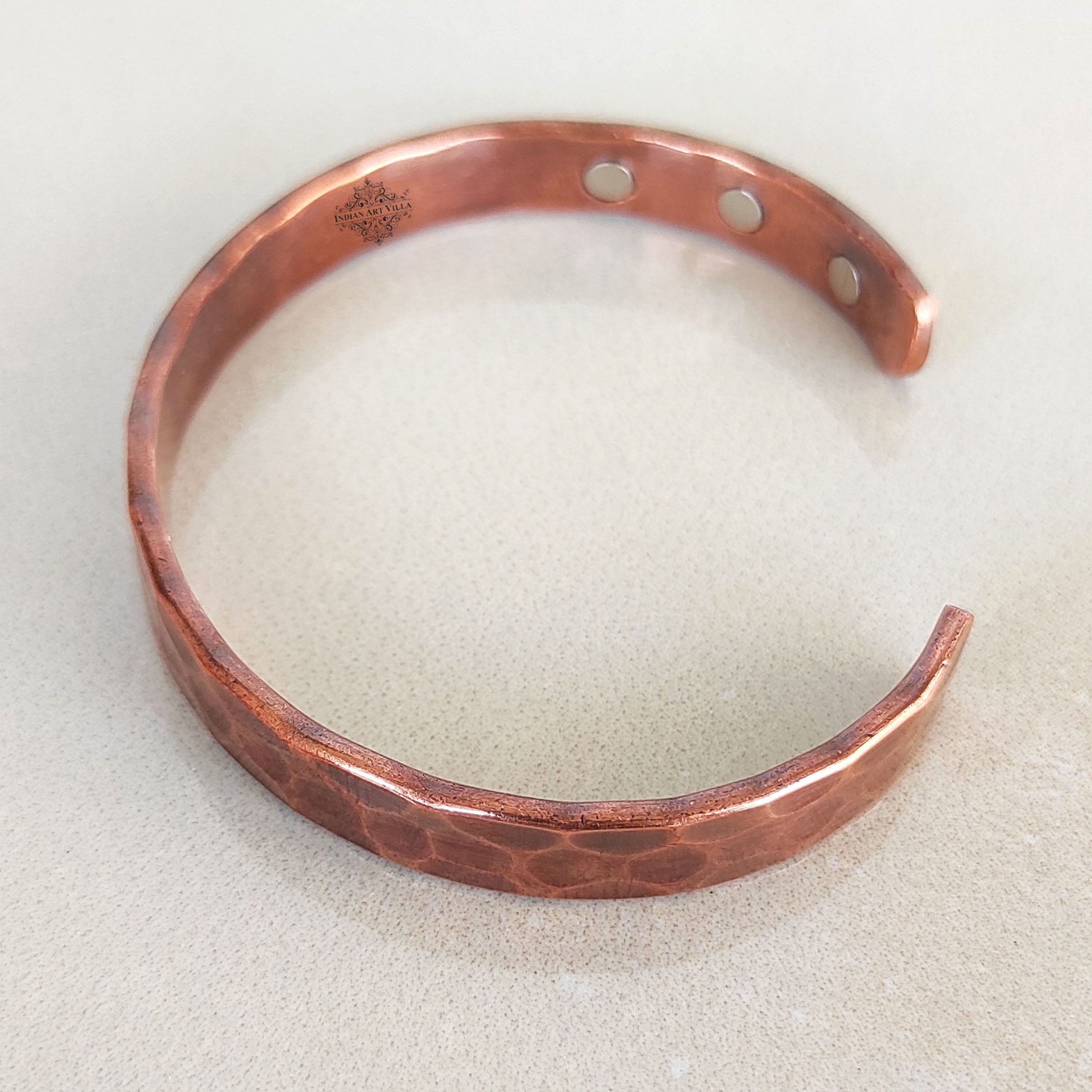 Pure Copper Kada With Hammered Dark Tone Design